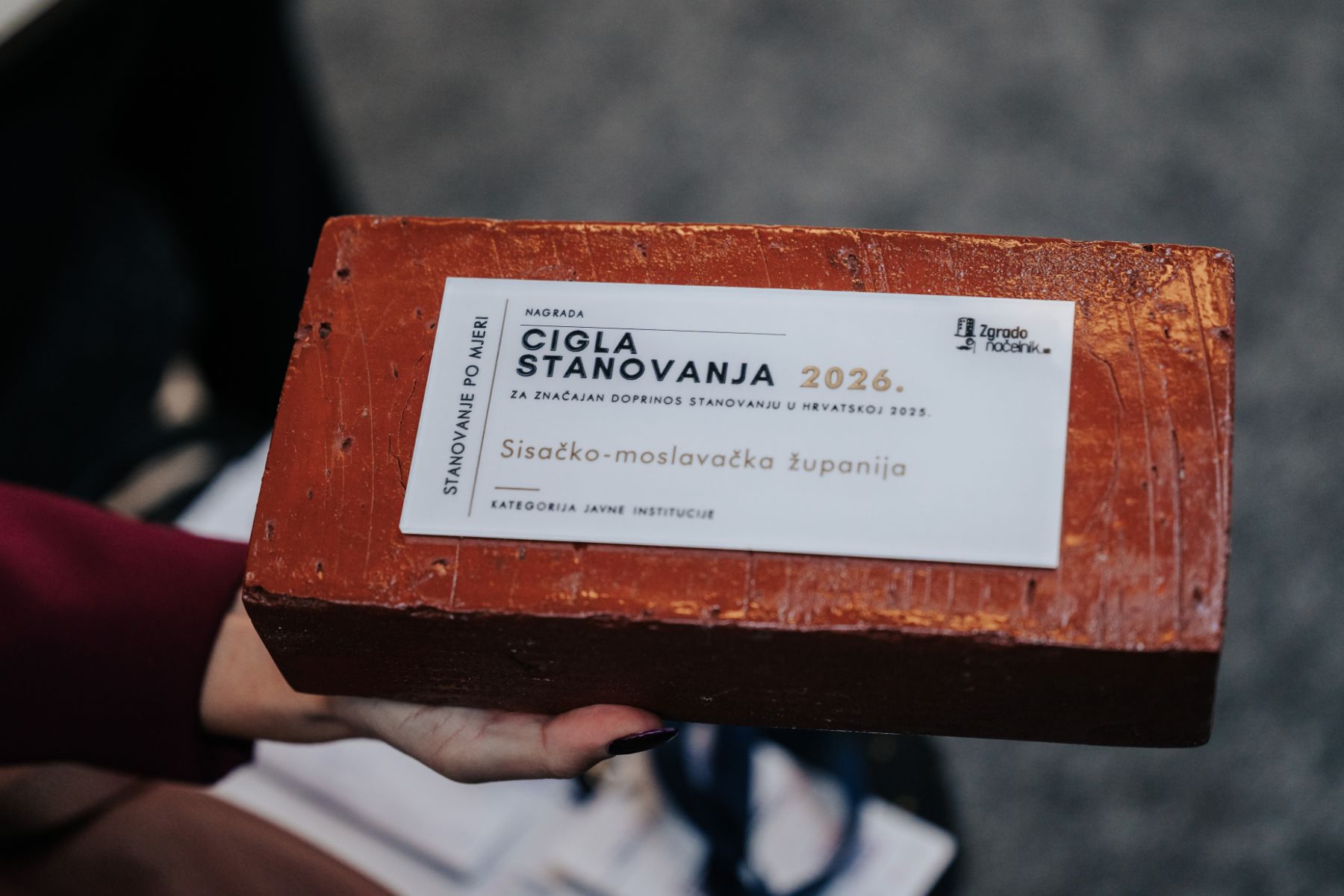Sisačko-moslavačka županija dobitnik je ovogodišnje nagrade CIGLA STANOVANJA 2026. u kategoriji Javne institucije, koja je prošli tjedan dodijeljena u Zagrebu u sklopu Urbanog foruma 2026.