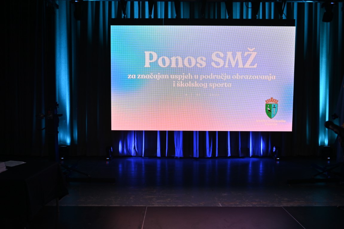 Na svečanosti „Ponos SMŽ“ koju je u ponedjeljak, 4. prosina 2023. godine u Domu INA Rafinerije nafte u Sisku organizirala Sisačko-moslavačka županija, zamjenik župana Mihael Jurić uručio je 398 pojedinačnih i 12 ekipnih zahvalnica učenicima, učiteljima, profesorima i školskim sportskim društvima iz 33 škole za značajan uspjeh u području obrazovanja te za promociju Sisačko-moslavačke županije koji su postignuti u proteklih godinu dana.