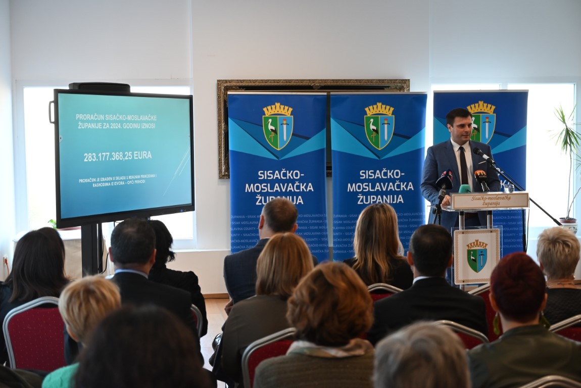 Na sjednici Županijske skupštine Sisačko-moslavačke županije usvojen je proračun za 2024. godinu koji iznosi 283.177.368,25 EUR.