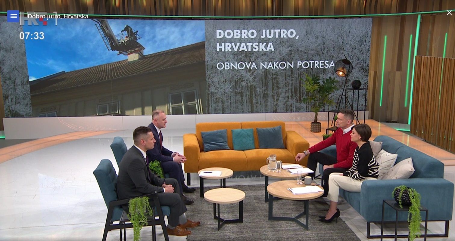 Zamjenik župana Mihael Jurić je, zajedno s državnim tajnikom za obnovu u Ministarstvu prostornog uređenja, graditeljstva i državne imovine Domagojem Orlićem, gostovao u programu Hrvatske televizije, u popularnoj emisiji Prvog programa „Dobro jutro, Hrvatska“.